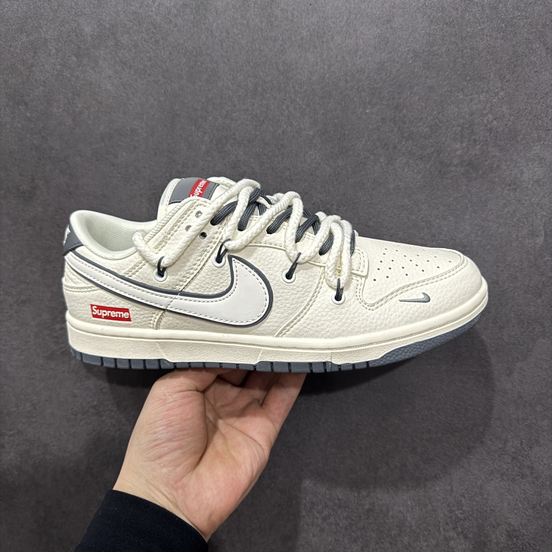 【定制版】Nike SB Dunk Low Sup系列 绑带米白白勾 周年高端定制 低帮休闲板鞋 YX5066-258