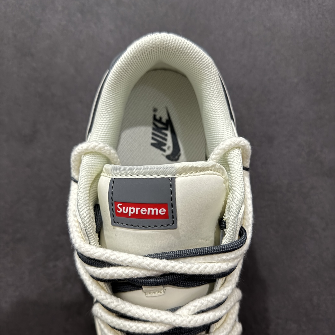 【定制版】Nike SB Dunk Low Sup系列 绑带米白白勾 周年高端定制 低帮休闲板鞋 YX5066-258