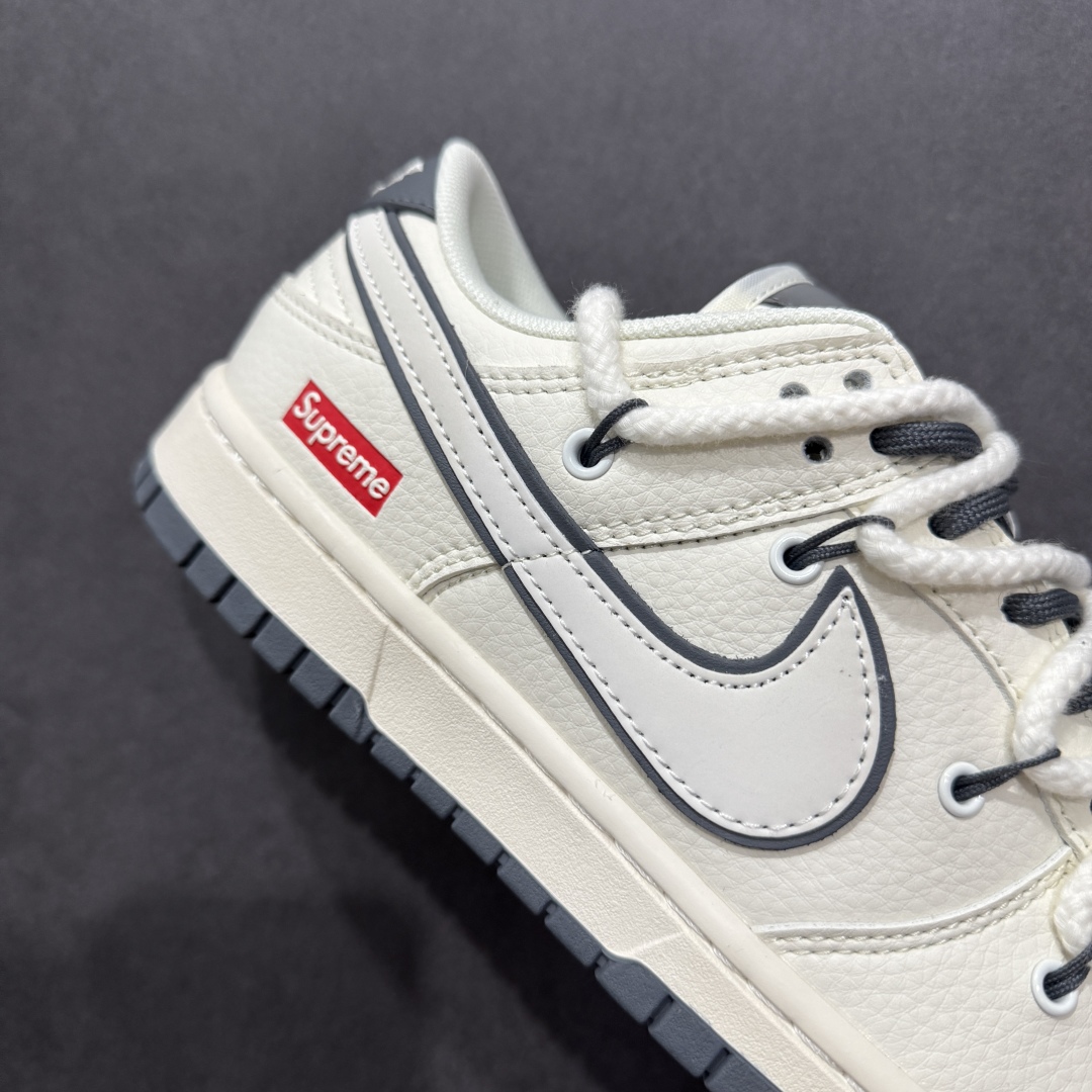 【定制版】Nike SB Dunk Low Sup系列 绑带米白白勾 周年高端定制 低帮休闲板鞋 YX5066-258