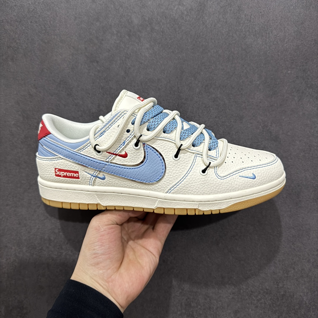 【定制版】Nike SB Dunk Low Sup系列 绑带米白蓝勾 周年高端定制 低帮休闲板鞋 FC1688-216
