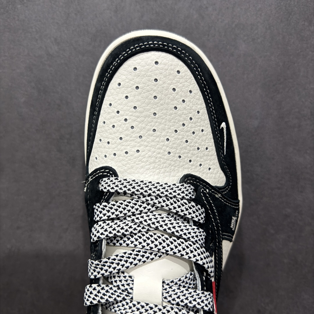 280  【定制版】Travis Scott x Fragment Design x Air Jordan 1 Low OG SP AJ1 乔1 斯图西联名 黑白织布 低帮文化休闲板鞋 YX5066-299