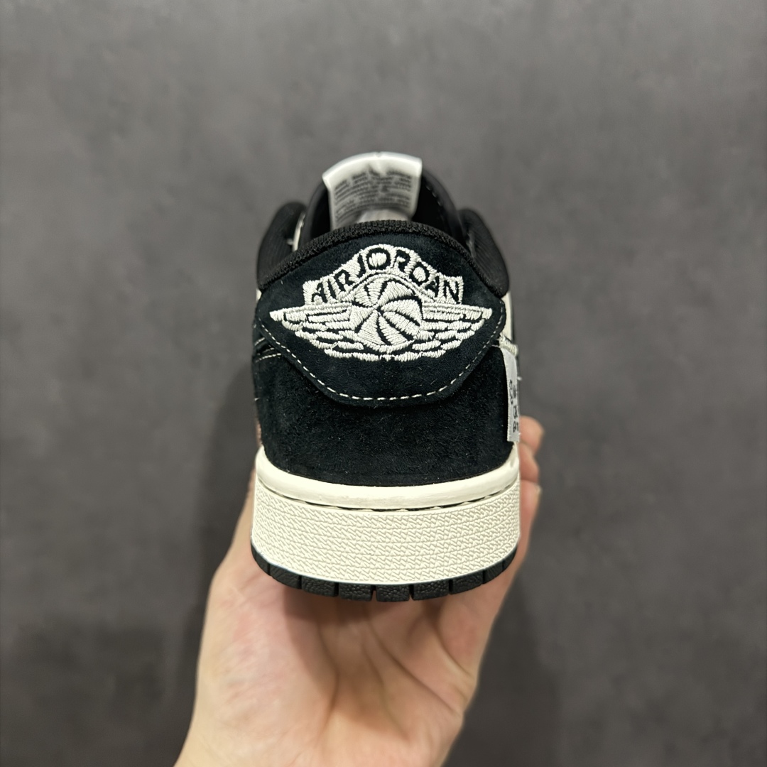 280  【定制版】Travis Scott x Fragment Design x Air Jordan 1 Low OG SP AJ1 乔1 斯图西联名 黑白织布 低帮文化休闲板鞋 YX5066-299