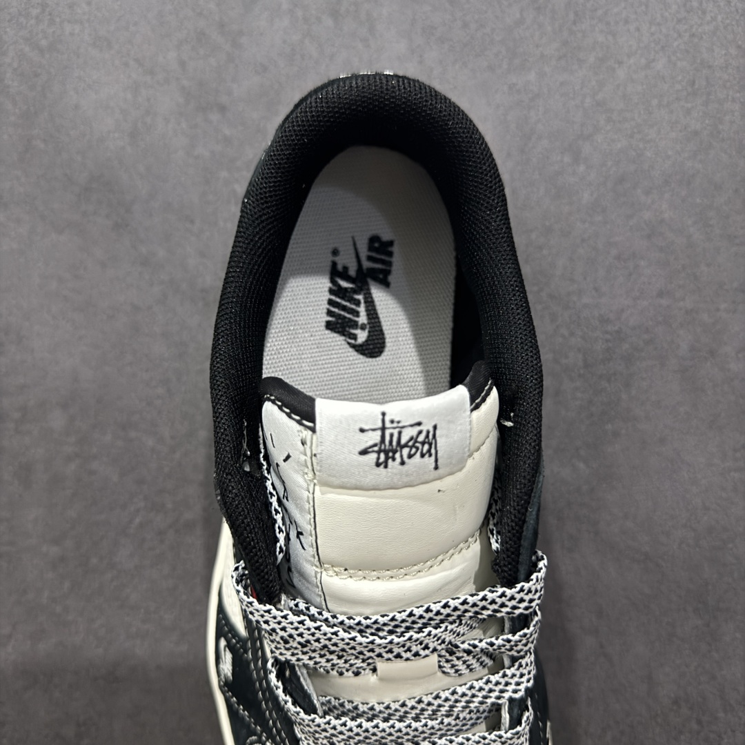 280  【定制版】Travis Scott x Fragment Design x Air Jordan 1 Low OG SP AJ1 乔1 斯图西联名 黑白织布 低帮文化休闲板鞋 YX5066-299