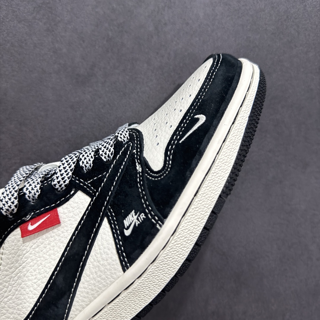 280  【定制版】Travis Scott x Fragment Design x Air Jordan 1 Low OG SP AJ1 乔1 斯图西联名 黑白织布 低帮文化休闲板鞋 YX5066-299
