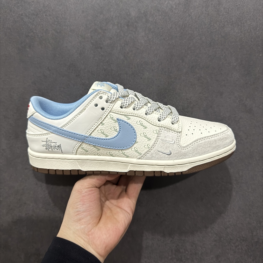 280  【定制版】Nike SB Dunk Low 斯图西联名 水蓝勾 周年高端定制 低帮休闲板鞋 ZH2598-248
