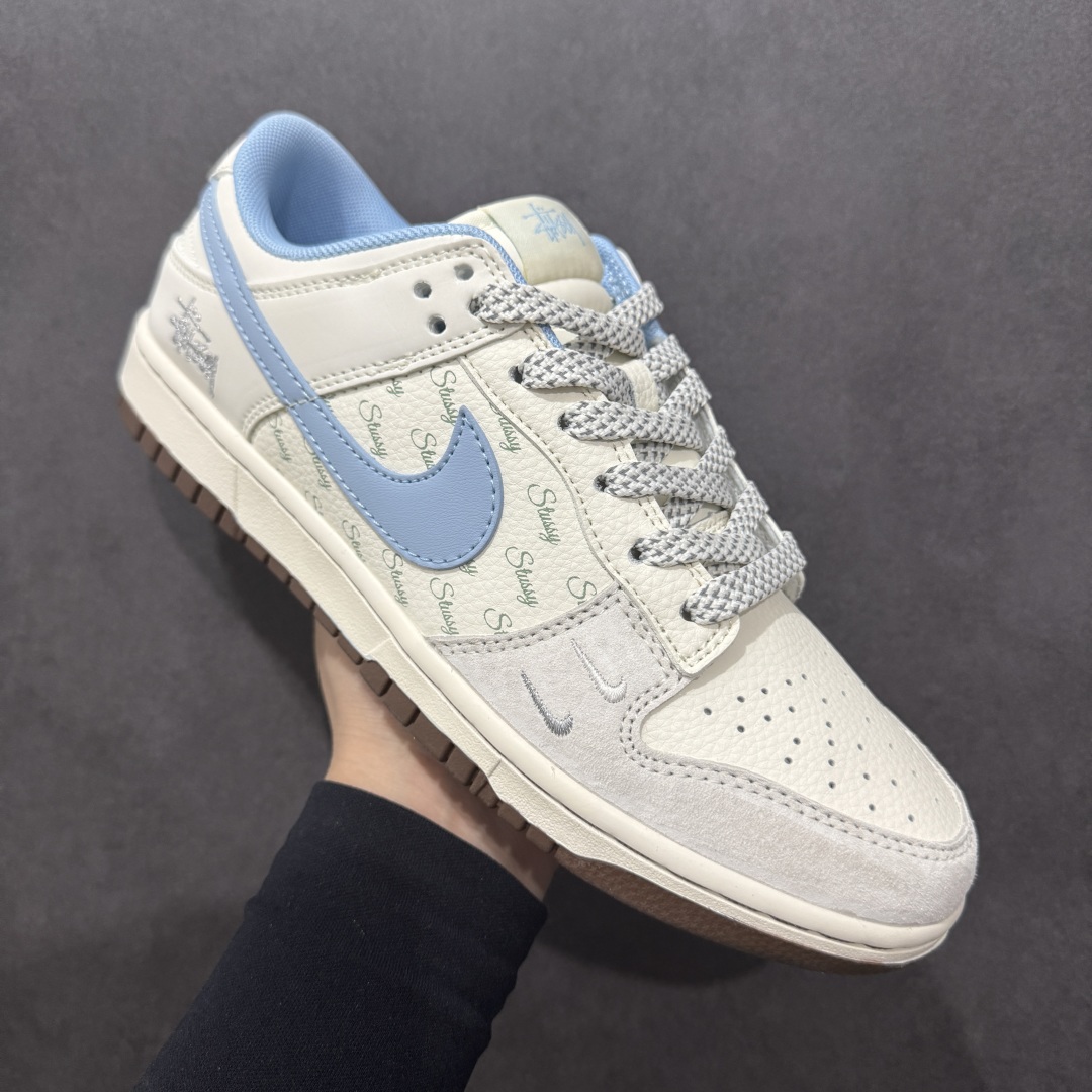 280  【定制版】Nike SB Dunk Low 斯图西联名 水蓝勾 周年高端定制 低帮休闲板鞋 ZH2598-248