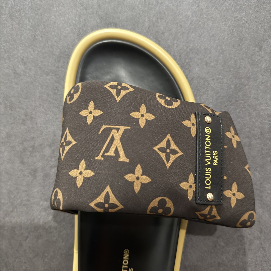 图片[8]-【纯原礼盒版】LOUIS VUITTON 路易威登2024 𝐬𝐬💛春夏最新爆款魔术贴系列 情侣款厚底拖鞋 代购级别稀品上新💫 鞋面：LV进口5D打印花布，牛皮内里 大底：原版开模大底 原版全套礼盒包装 尺码： 35-45 底高4.5cm-选品中心