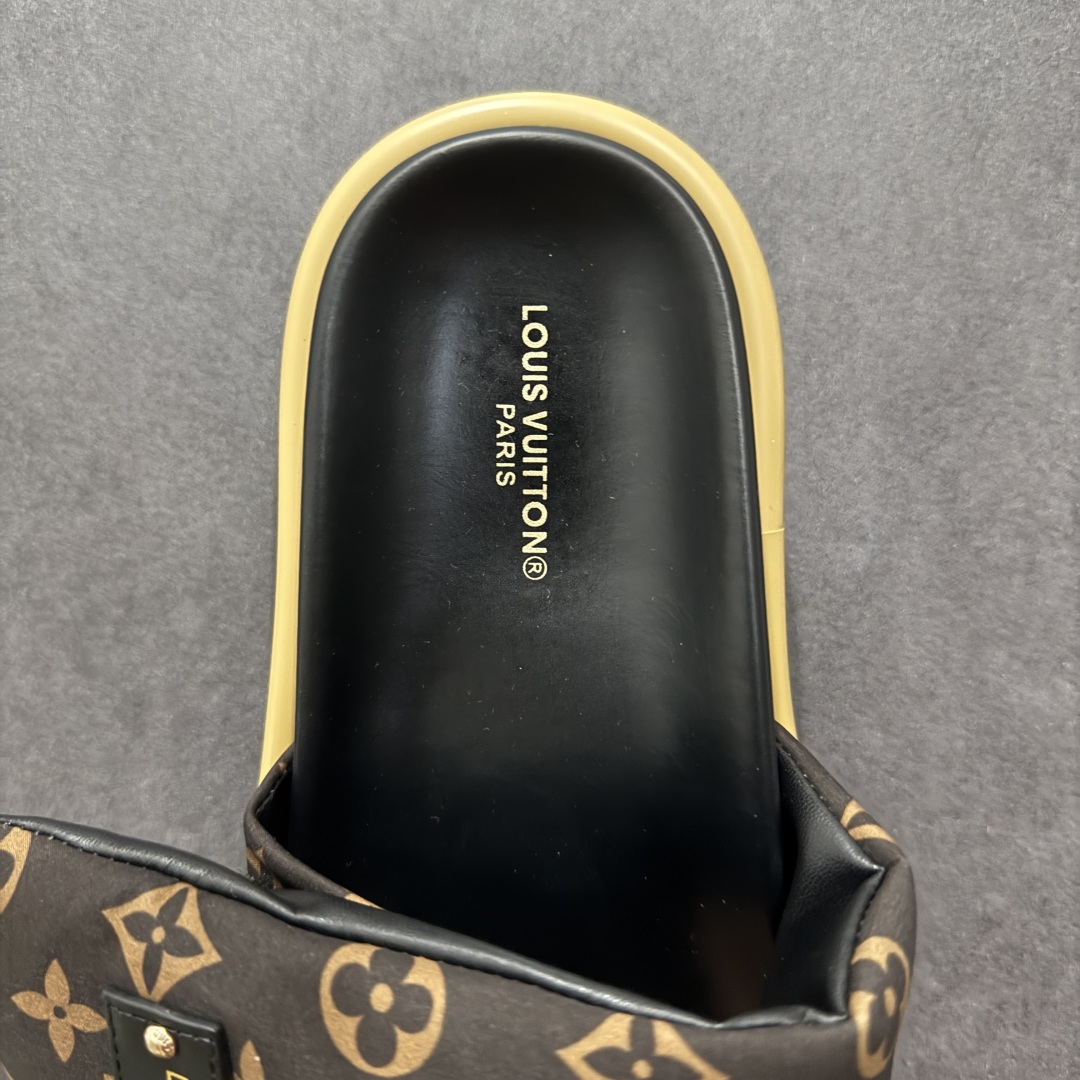 图片[7]-【纯原礼盒版】LOUIS VUITTON 路易威登2024 𝐬𝐬💛春夏最新爆款魔术贴系列 情侣款厚底拖鞋 代购级别稀品上新💫 鞋面：LV进口5D打印花布，牛皮内里 大底：原版开模大底 原版全套礼盒包装 尺码： 35-45 底高4.5cm-选品中心