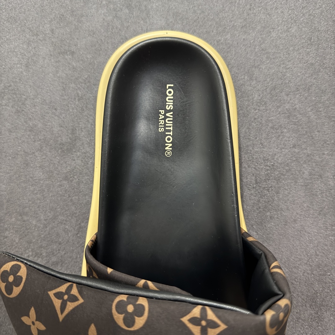 图片[6]-【纯原礼盒版】LOUIS VUITTON 路易威登2024 𝐬𝐬💛春夏最新爆款魔术贴系列 情侣款厚底拖鞋 代购级别稀品上新💫 鞋面：LV进口5D打印花布，牛皮内里 大底：原版开模大底 原版全套礼盒包装 尺码： 35-45 底高4.5cm-选品中心