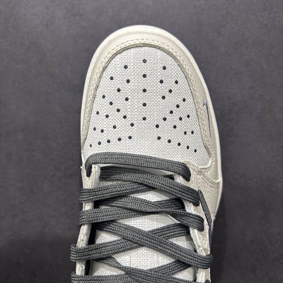 280  【定制版】Travis Scott x Fragment Design x Air Jordan 1 Low OG SP AJ1 乔1 暴力熊联名 米灰亚麻 低帮文化休闲板鞋  XS2024-005