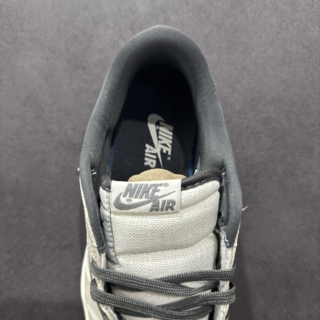 280  【定制版】Travis Scott x Fragment Design x Air Jordan 1 Low OG SP AJ1 乔1 暴力熊联名 米灰亚麻 低帮文化休闲板鞋  XS2024-005