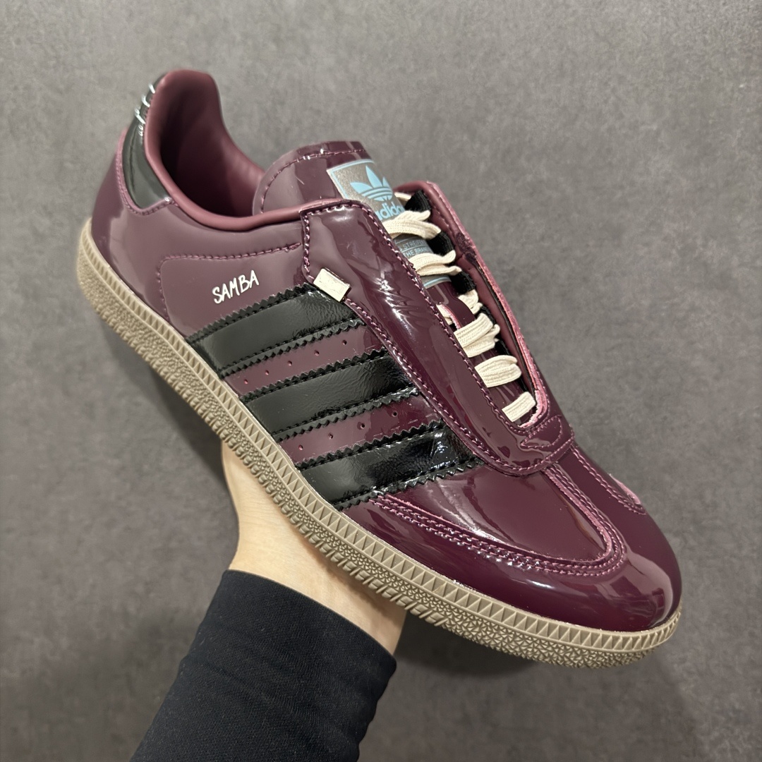 【正确版】Adidas Original SAMBA OG 阿迪达斯 低帮 酱紫黑漆皮 枣红色漆皮