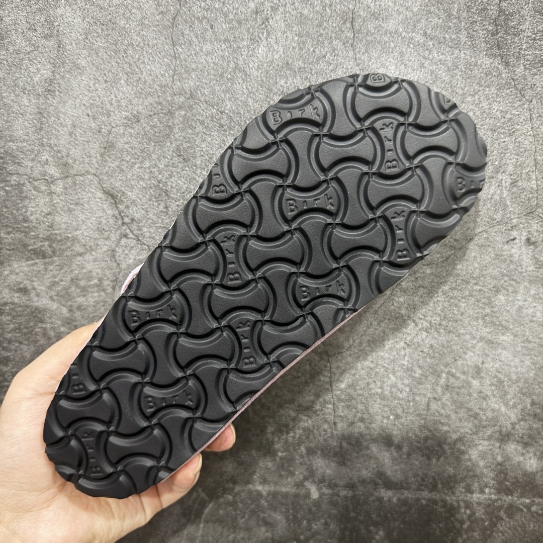 200  【DC纯原】Birkenstock Boston VL 勃肯绒面金属针扣软木底包头拖鞋 香芋紫