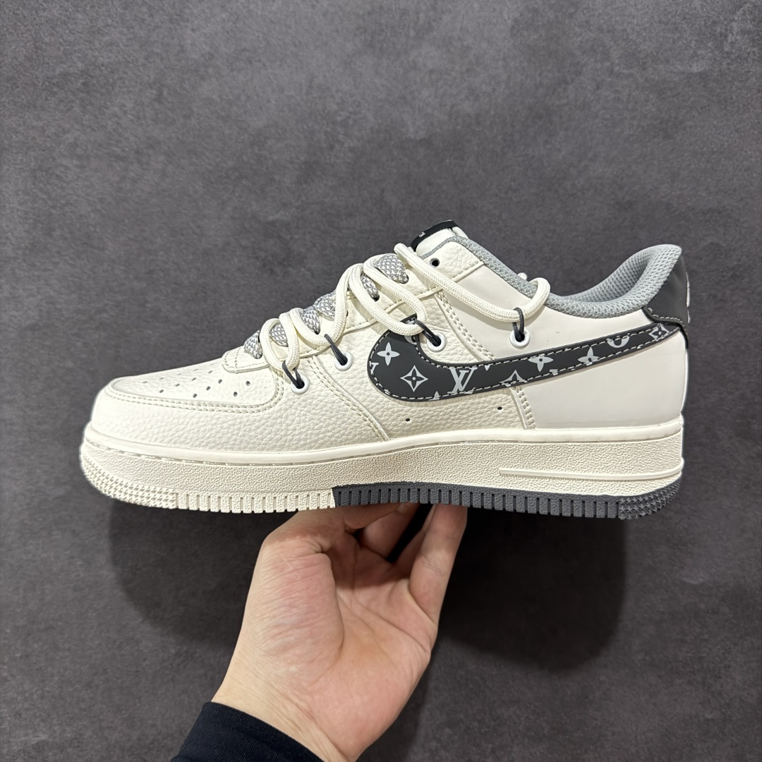 260  【定制版】Nike Air Force 1'07 Low LV联名 双拼灰花纹抽绳 空军一号低帮休闲板鞋 DM6868-063