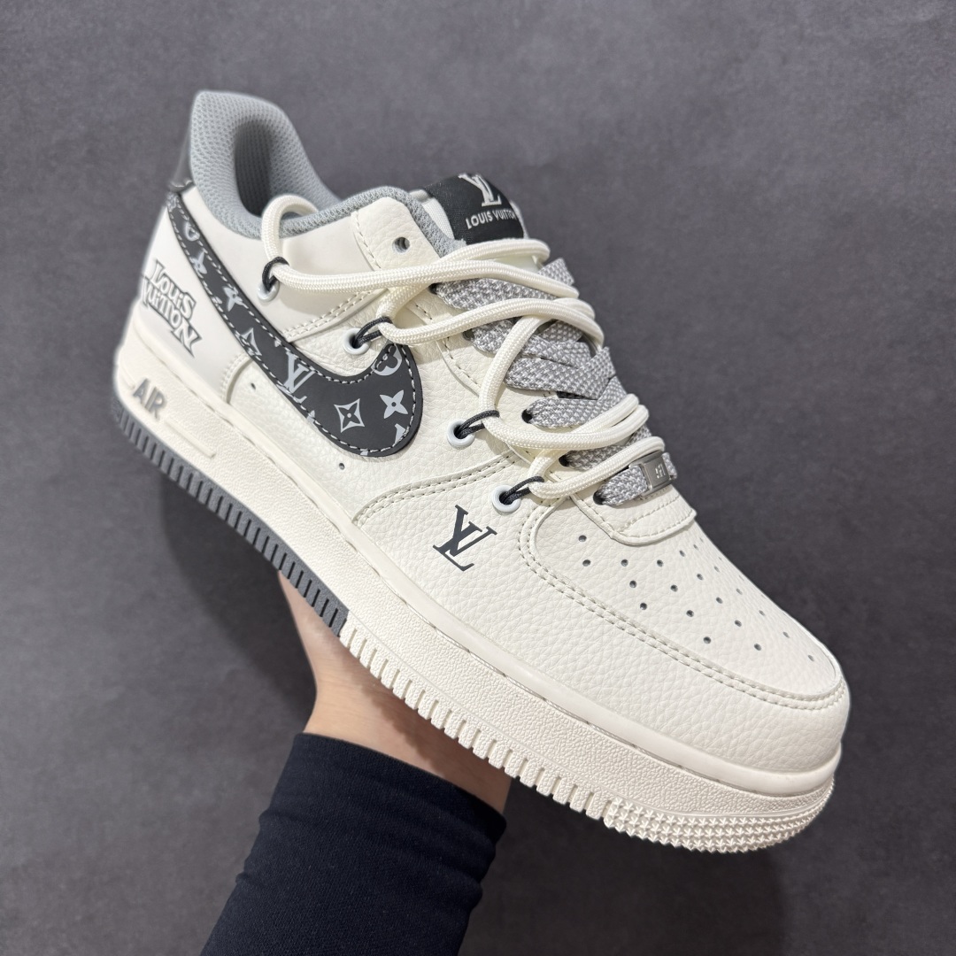 260  【定制版】Nike Air Force 1'07 Low LV联名 双拼灰花纹抽绳 空军一号低帮休闲板鞋 DM6868-063
