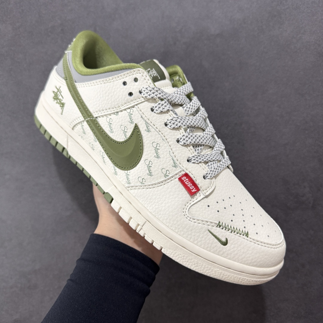 280  【定制版】Nike SB Dunk Low 斯图西联名 立体绿勾 周年高端定制 低帮休闲板鞋 XS6089-538
