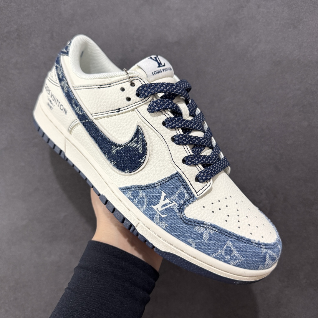 280  【定制版】Nike SB Dunk Low LV联名 深浅蓝 周年高端定制 低帮休闲板鞋 XX3168-142