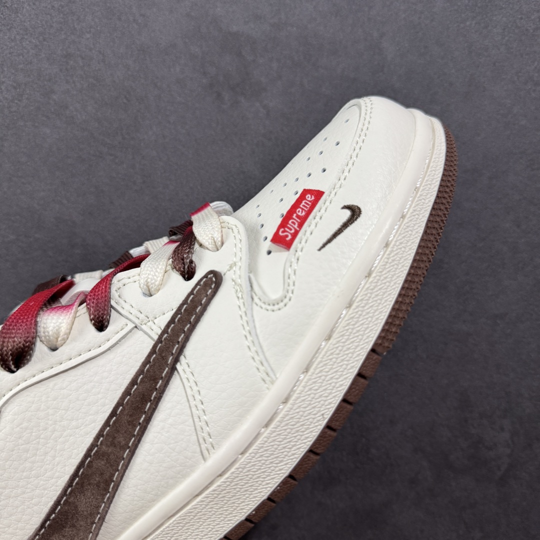 280  【定制版】Travis Scott x Fragment Design x Air Jordan 1 Low OG SP AJ1 乔1 北面联名 米棕小红标 低帮文化休闲板鞋 FC1688-213