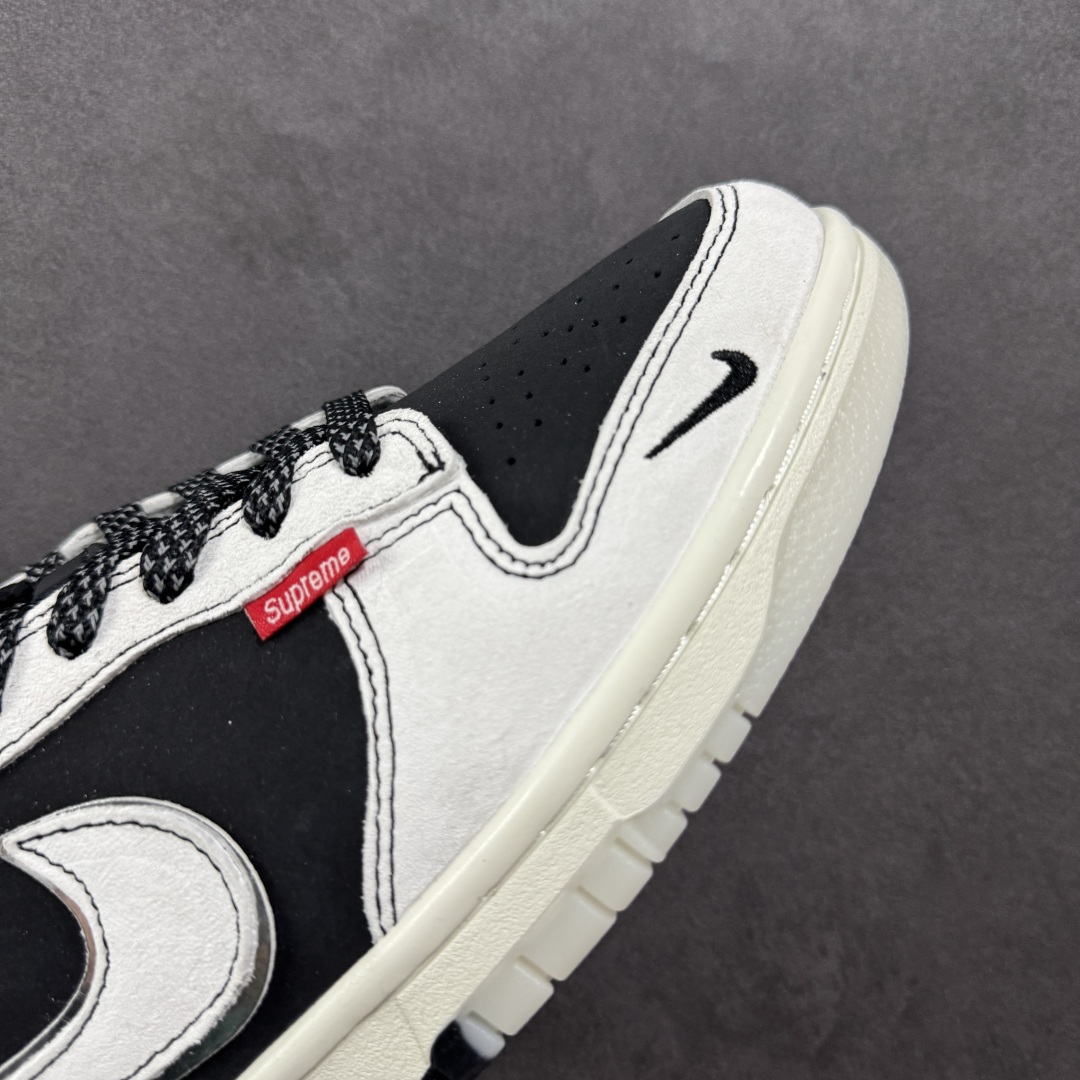200  【定制版】Nk SB Dunk Low Supreme联名-麂皮米黑红 周年高端定制 低帮休闲板鞋  QF1568-147