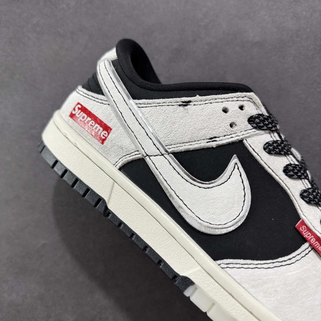 200  【定制版】Nk SB Dunk Low Supreme联名-麂皮米黑红 周年高端定制 低帮休闲板鞋  QF1568-147