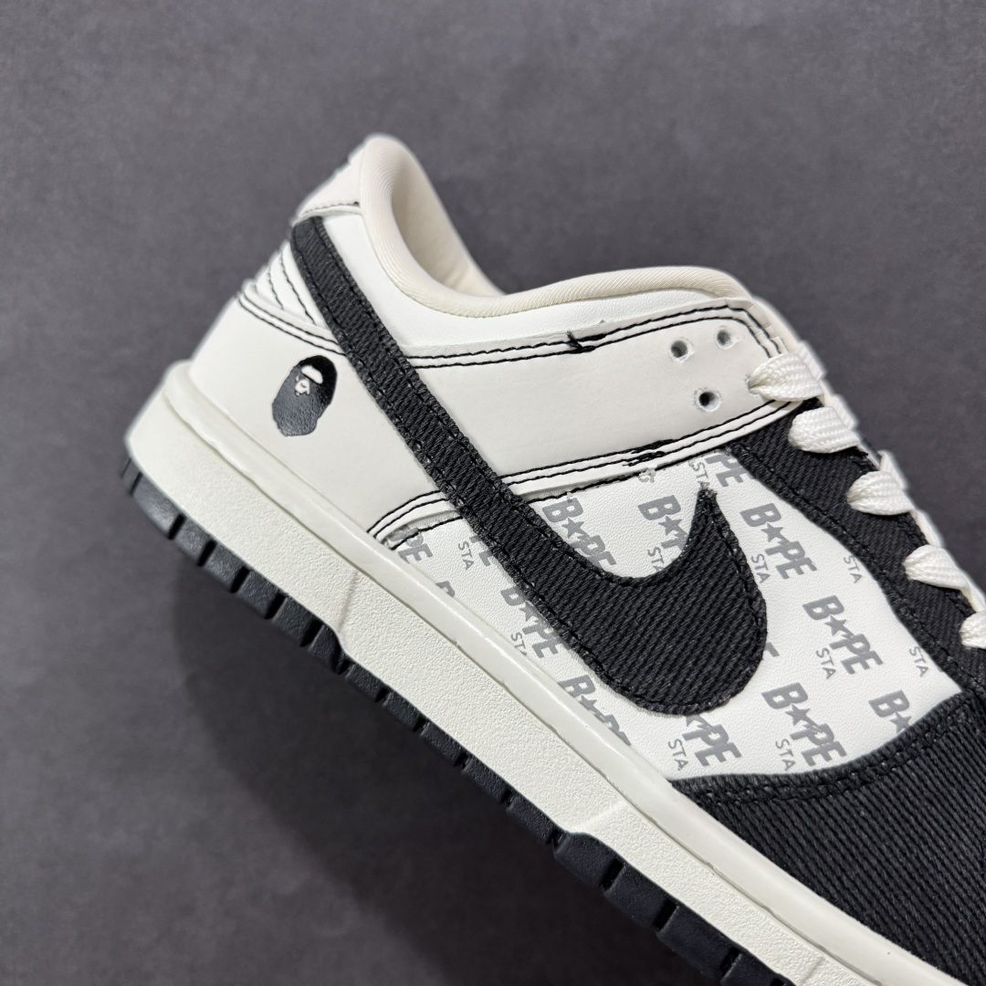 200  【定制版】Nk SB Dunk Low Bape猿人头联名-满天星黑白周年高端定制 低帮休闲板鞋  QF1568-143