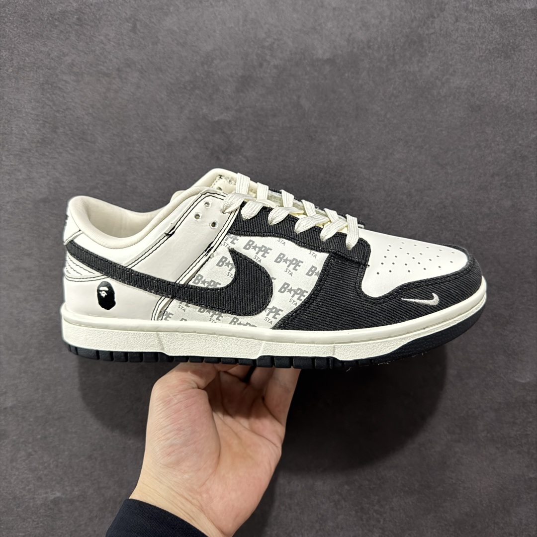 200  【定制版】Nk SB Dunk Low Bape猿人头联名-满天星黑白周年高端定制 低帮休闲板鞋  QF1568-143