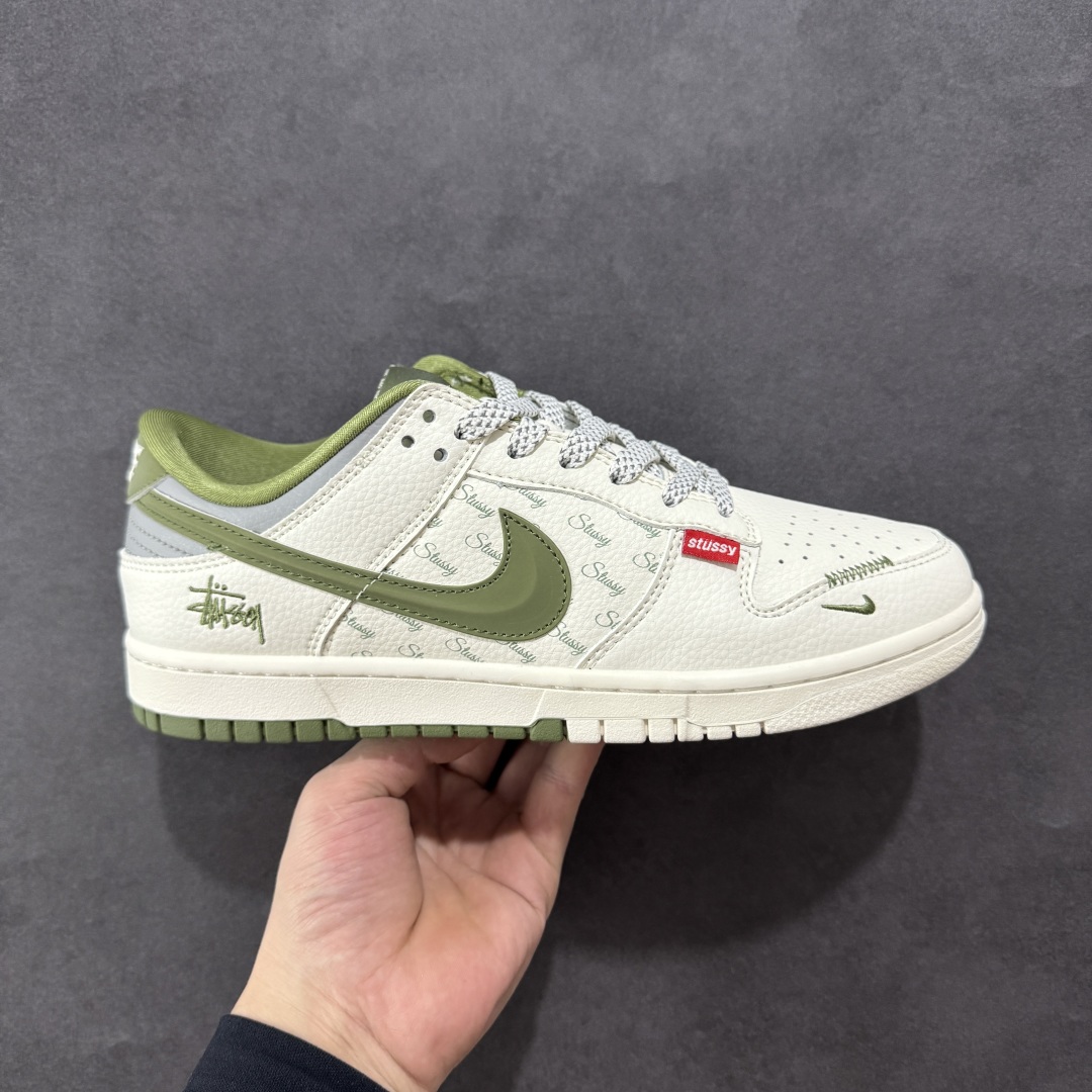 280  【定制版】Nike SB Dunk Low 斯图西联名 立体绿勾 周年高端定制 低帮休闲板鞋 XS6089-538