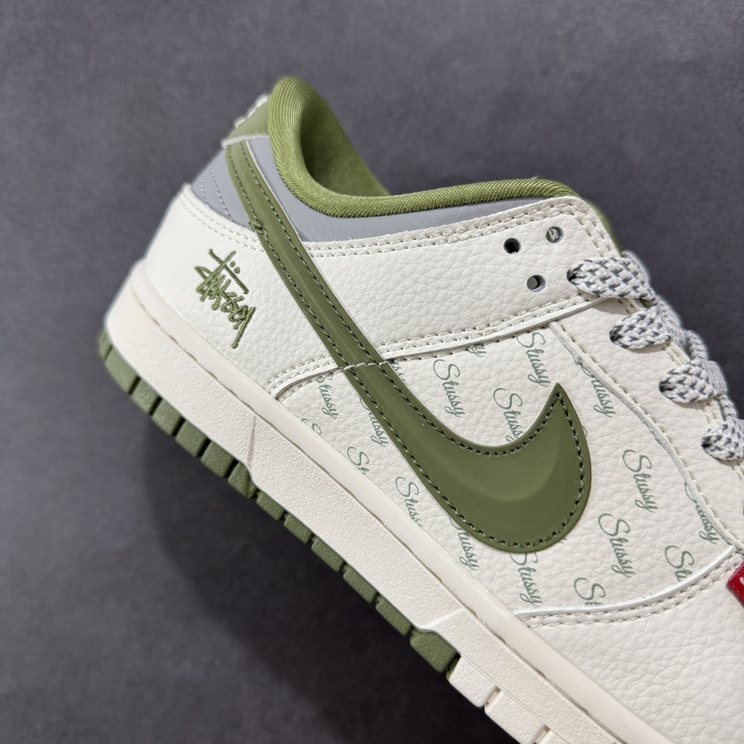 280  【定制版】Nike SB Dunk Low 斯图西联名 立体绿勾 周年高端定制 低帮休闲板鞋 XS6089-538