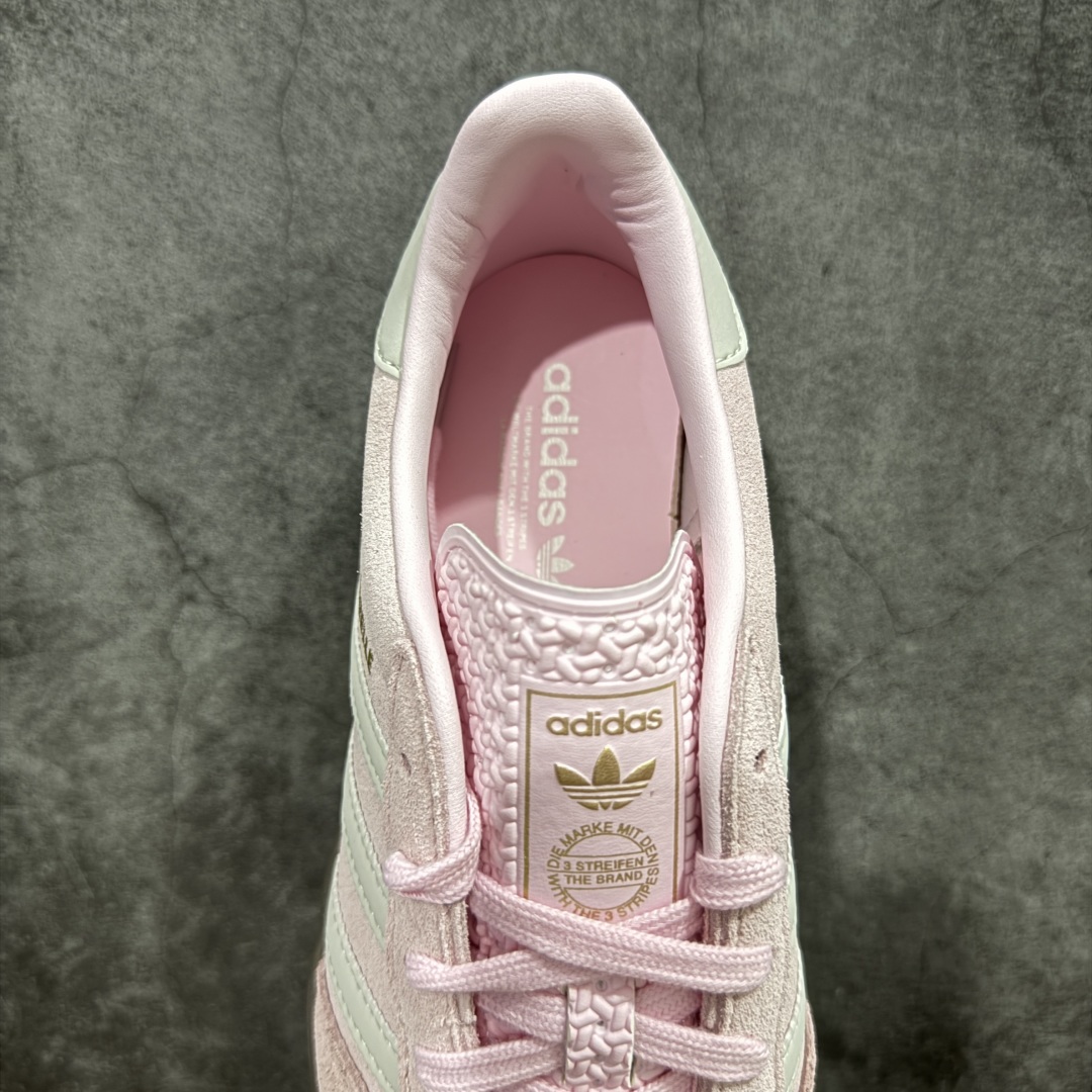 200 纯原CS版Adidas Originals Gazelle Indoor 防滑低帮T头德训鞋 GZ复古系列 白粉 JI2716