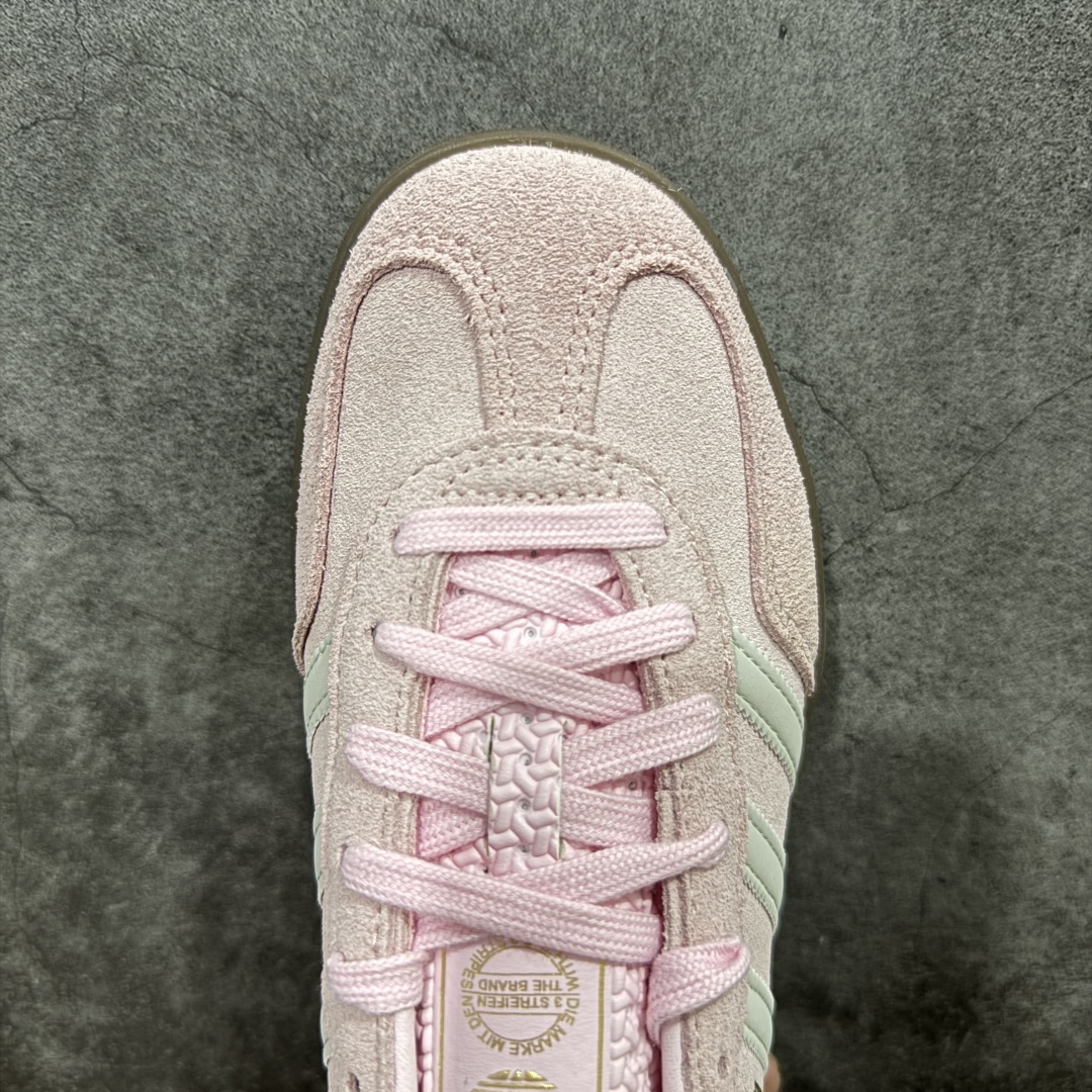 200 纯原CS版Adidas Originals Gazelle Indoor 防滑低帮T头德训鞋 GZ复古系列 白粉 JI2716