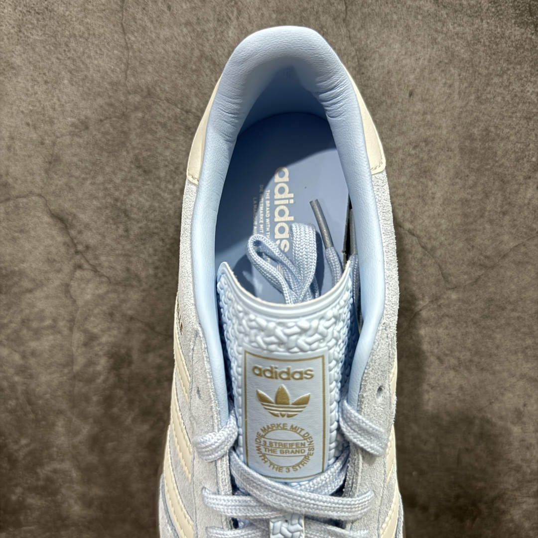 纯原CS版Adidas Originals Gazelle Indoor 防滑低帮T头德训鞋 GZ复古系列 白蓝 JI2717