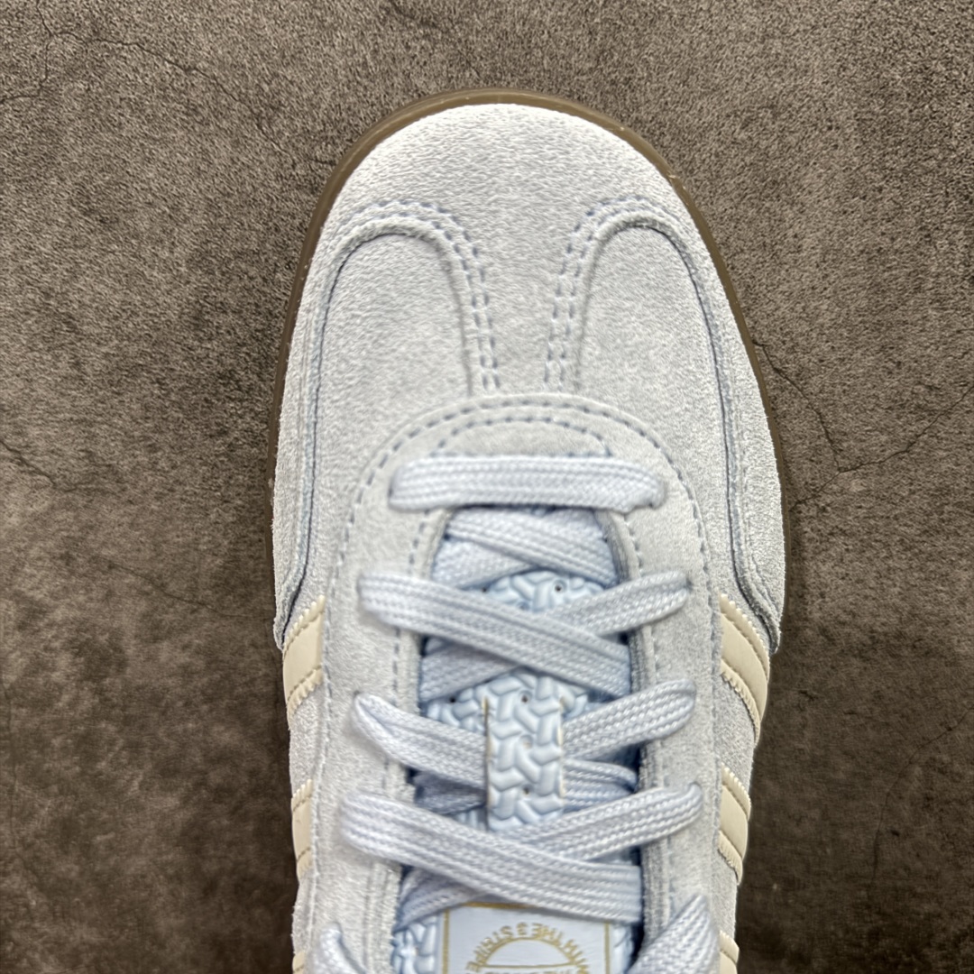 纯原CS版Adidas Originals Gazelle Indoor 防滑低帮T头德训鞋 GZ复古系列 白蓝 JI2717