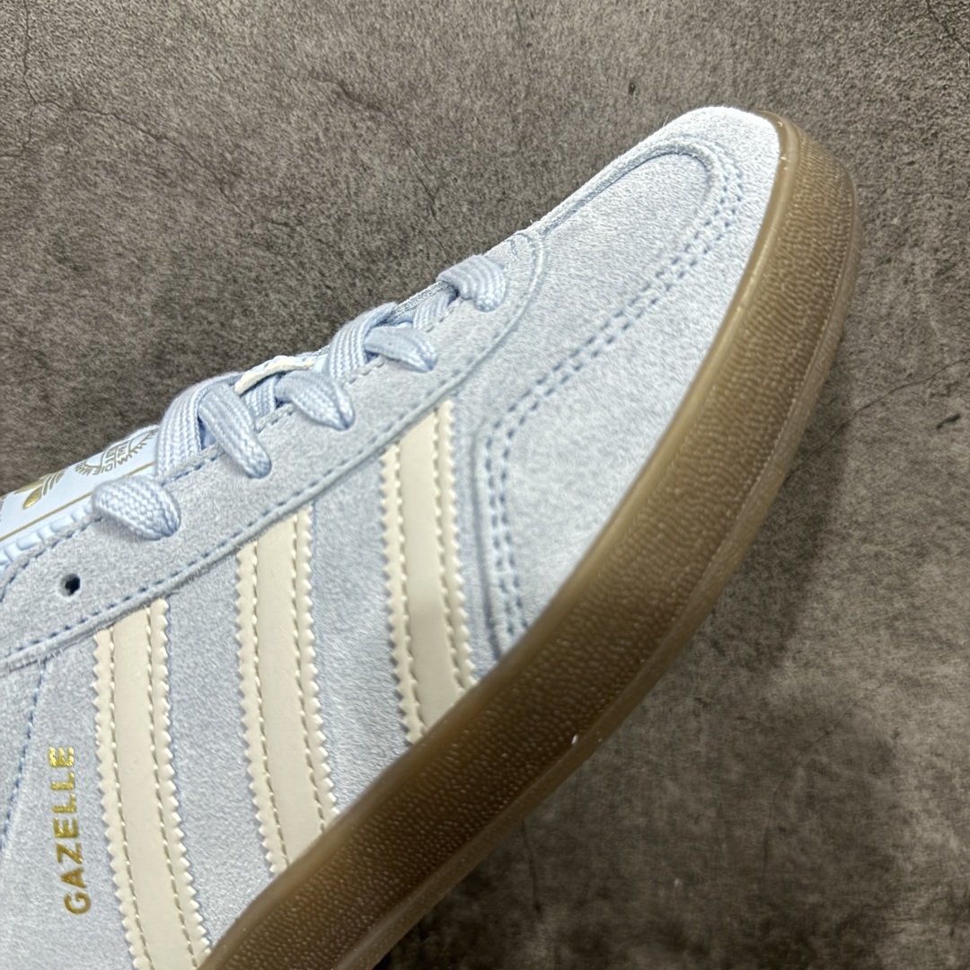 纯原CS版Adidas Originals Gazelle Indoor 防滑低帮T头德训鞋 GZ复古系列 白蓝 JI2717