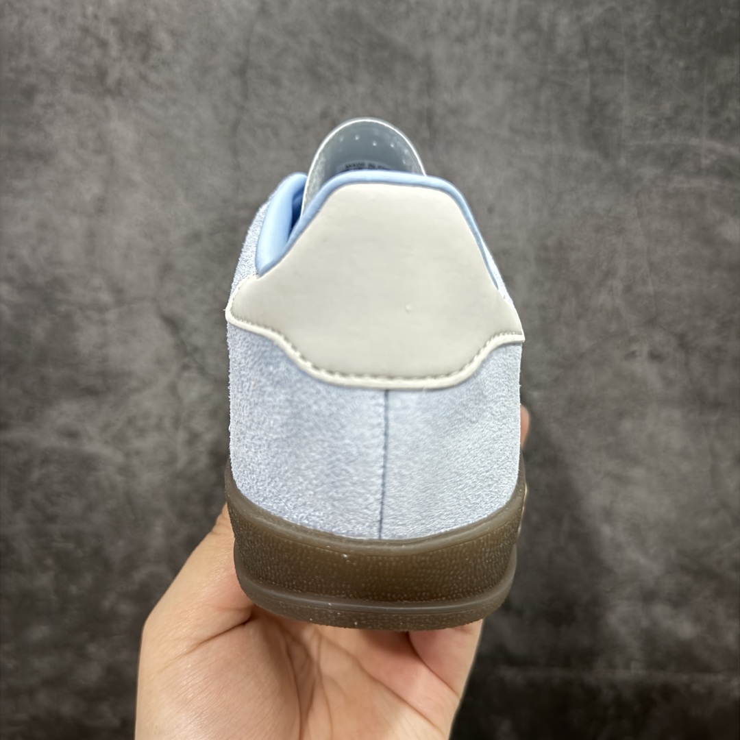 纯原CS版Adidas Originals Gazelle Indoor 防滑低帮T头德训鞋 GZ复古系列 白蓝 JI2717