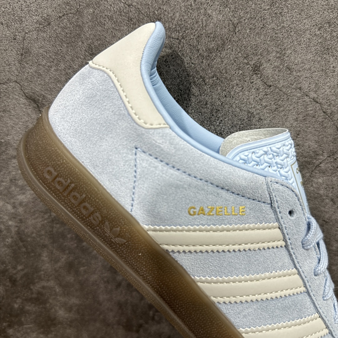 纯原CS版Adidas Originals Gazelle Indoor 防滑低帮T头德训鞋 GZ复古系列 白蓝 JI2717