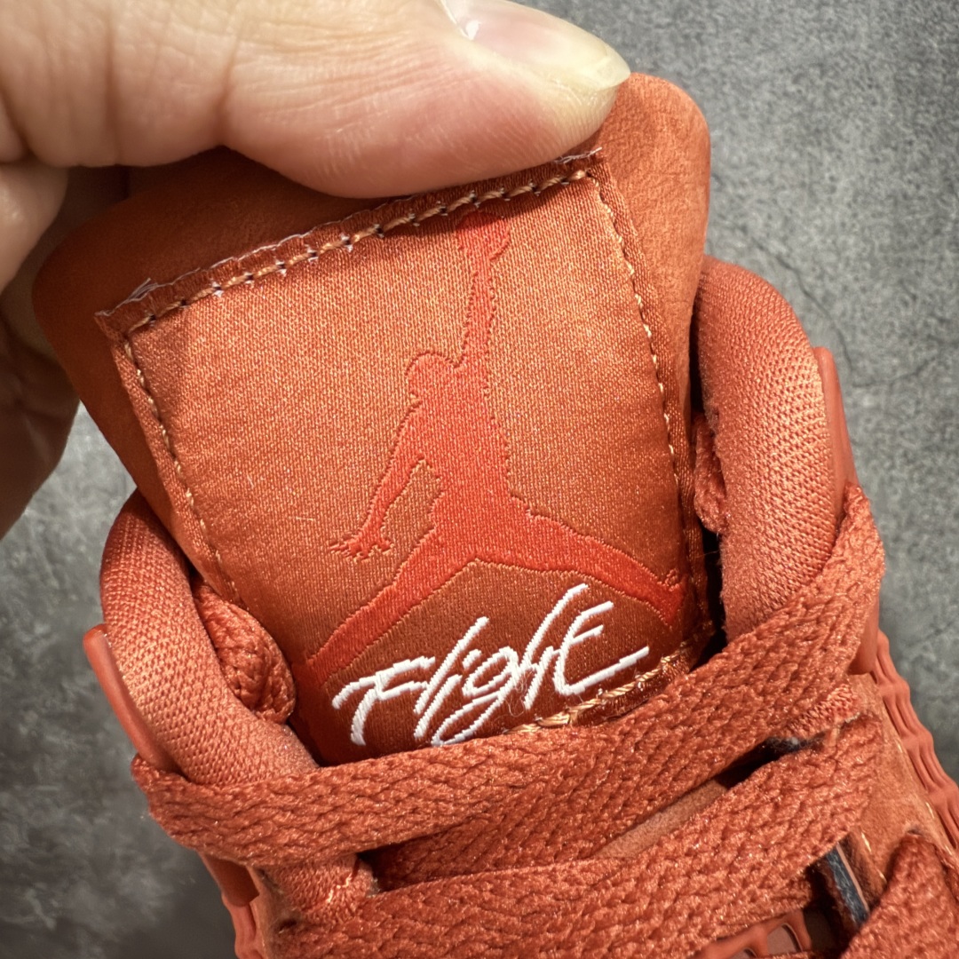 图片[7]-【OG纯原】Nigel Sylvester x Jordan Air Jordan 4 OG \”Brick by Brick\”BIKE 红砖 橙棕 OG纯原生产线出品 最高工艺制作 原装原材料组装 #原厂楦、纸板开发 纯粹韵味四代版型 #原底真实气垫 回弹反馈充足 完美鞋楦打造 市面最高工艺 一切细节如图实拍 所见所得‼️ 尺码： 40 40.5 41 42 42.5 43 44 44.5 45 46 47.5 48.5 从纽约皇后区街头到全球街骑版图，Nigel Sylvester 用车轮写故事，用风格立态度。此次与 Jordan Brand 的再度联名，以“Brick by Brick”为灵感，将坚持与积淀凝结进每一寸鞋面。 深红砖色包裹整双鞋身，象征城市坚硬的边角与不屈精神；精致翻毛皮材质搭配醒目的白色 Nike Air 后跟标志，复古气息与现代感交融；前掌微型 Swoosh 点睛细节，传达骑行与街头文化的融合信仰。 不是为跑而生，是为突破而来。 Brick by Brick——每一块砖，都是前行的力量。-选品中心