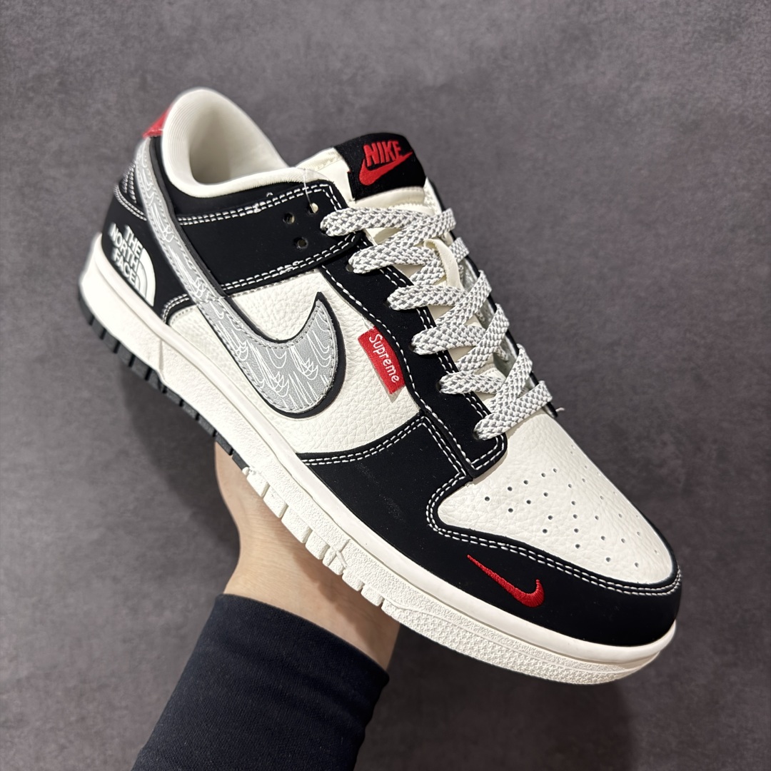 定制版The North FACE x Supreme x Nike Dunk SB Low 北面 x Sup x 耐克 SB 低帮 三方联名 黑白红 CS1688-105
