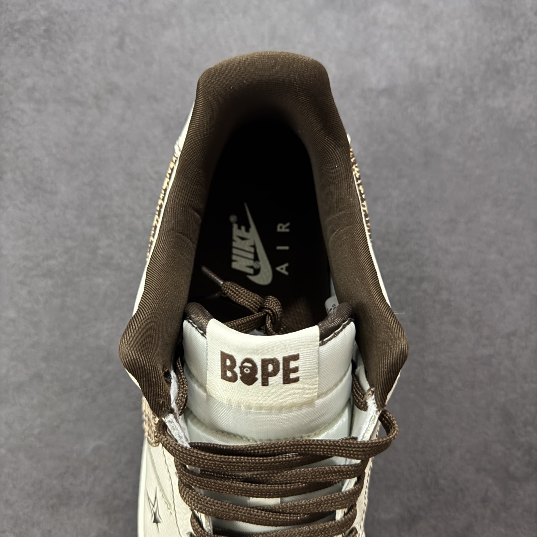 260 定制版海外限量发售！NIke Air Force 1 '07 Low “Bape联名——米棕花格”空军一号 低帮 运动鞋 DF0188-052