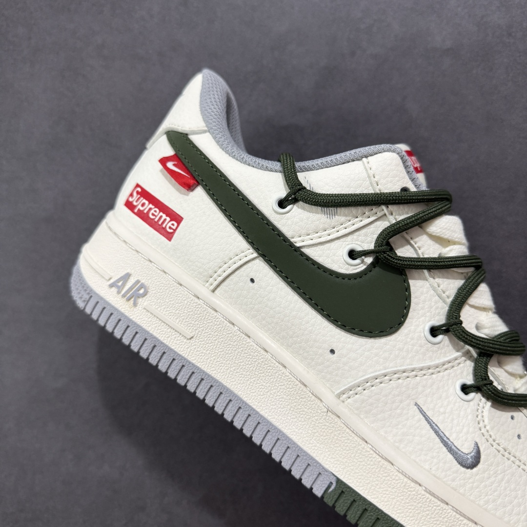 定制版海外限量发售！NIke Air Force 1 '07 Low “Supreme联名——双拼灰绿抽绳”空军一号 低帮 运动鞋 DM6868-070