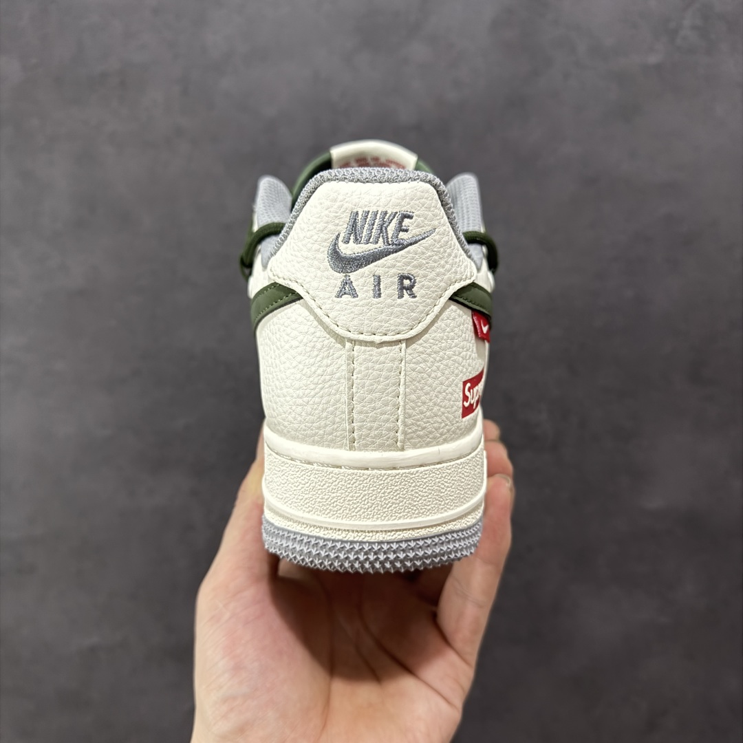 定制版海外限量发售！NIke Air Force 1 '07 Low “Supreme联名——双拼灰绿抽绳”空军一号 低帮 运动鞋 DM6868-070