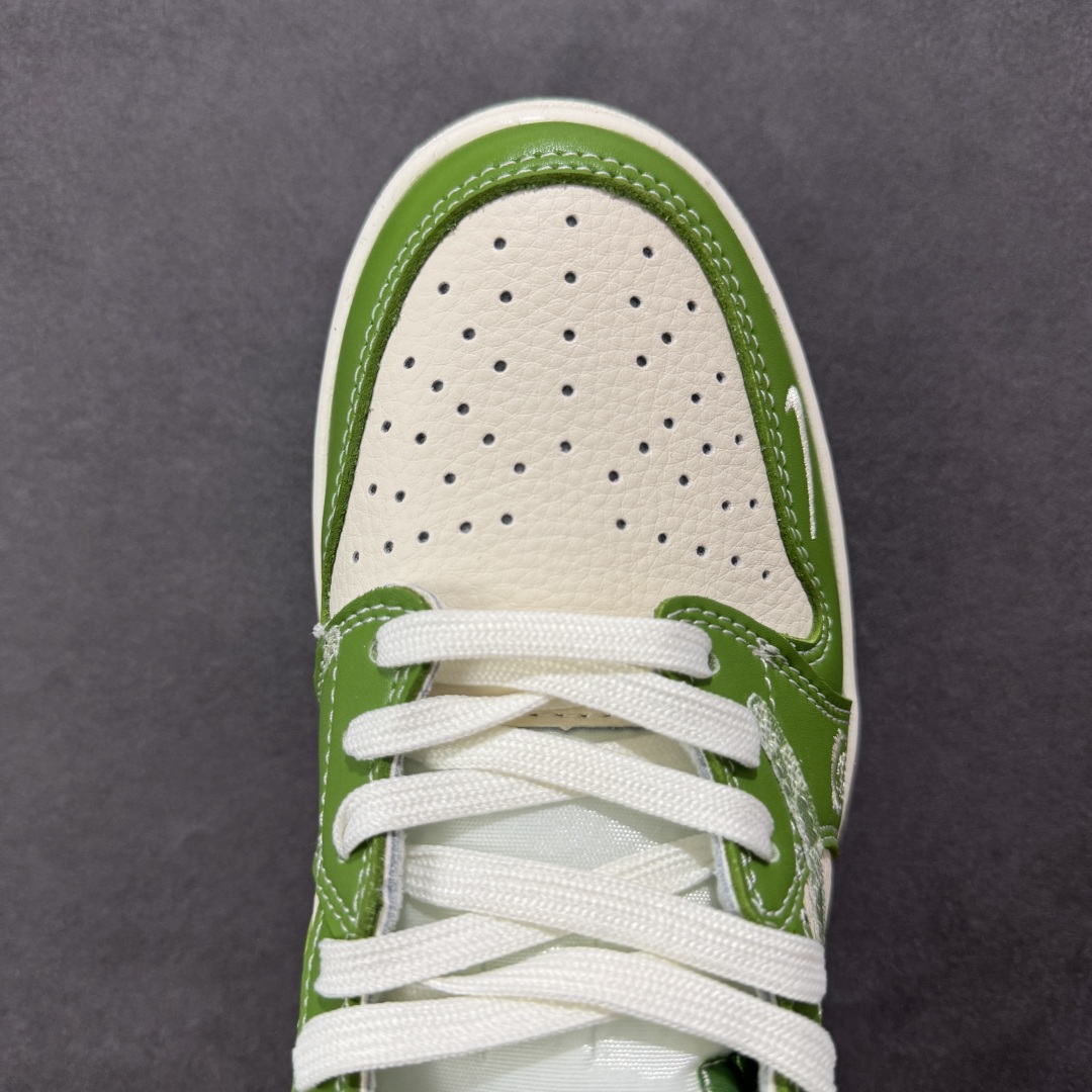 280 定制版Travis Scott x Fragment Design x Air Jordan 1 Low SP AJ1 LV联名 春绿方格 低帮文化休闲板鞋 XS2024-058