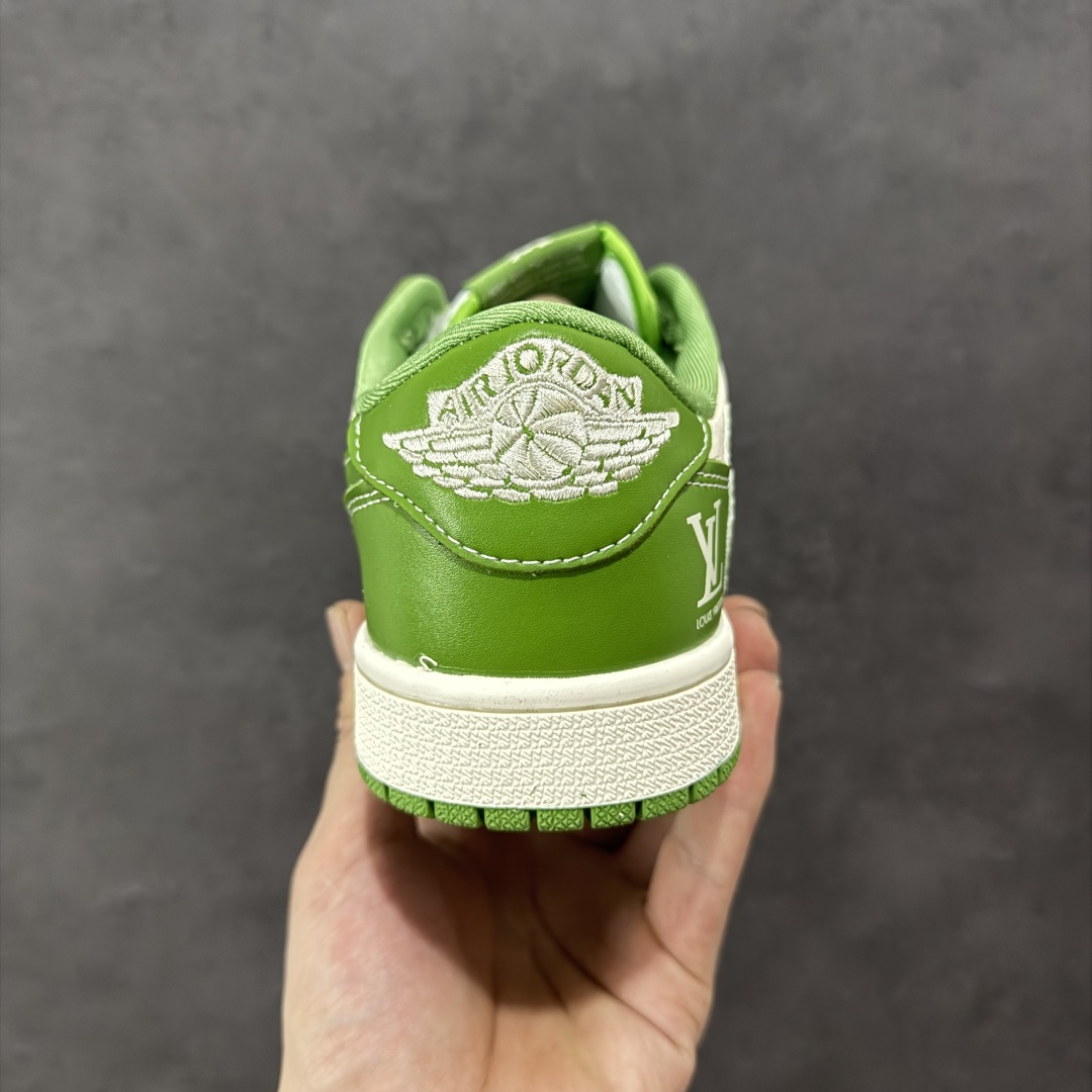280 定制版Travis Scott x Fragment Design x Air Jordan 1 Low SP AJ1 LV联名 春绿方格 低帮文化休闲板鞋 XS2024-058