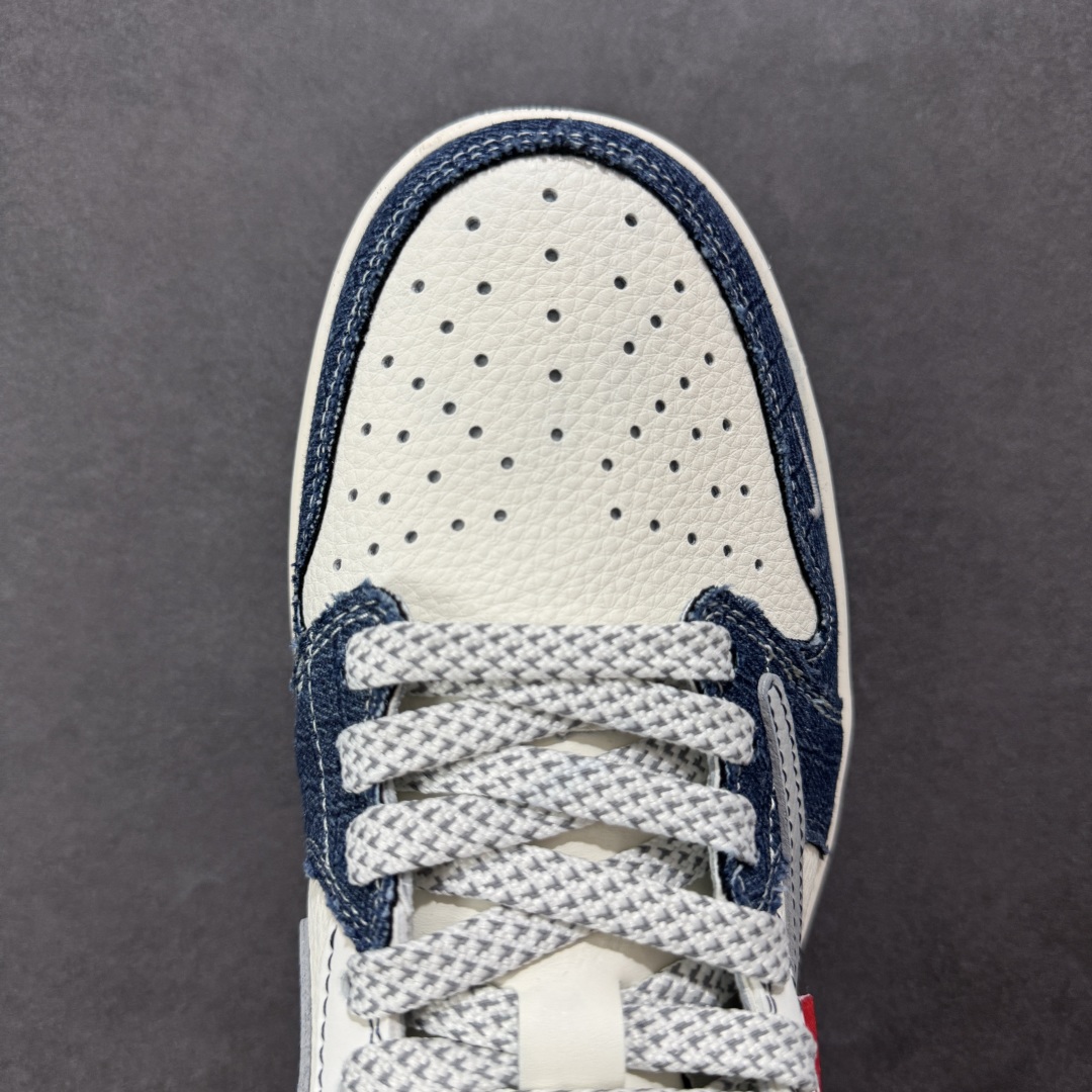 280 定制版Travis Scott x Fragment Design x Air Jordan 1 Low SP AJ1 乔1 Supreme联名 灰蓝牛仔 低帮文化休闲板鞋 JJ2508-565