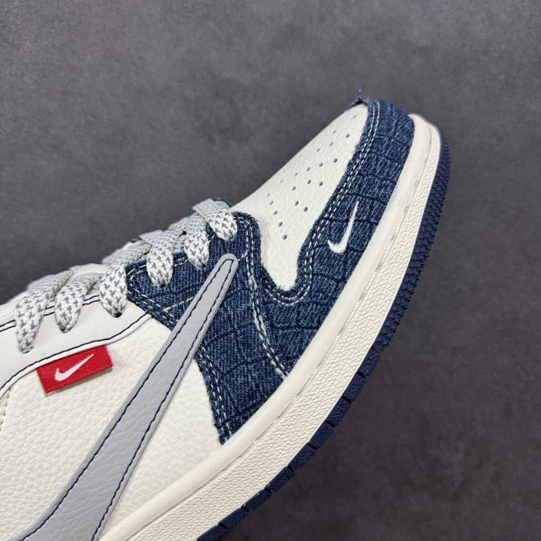 280 定制版Travis Scott x Fragment Design x Air Jordan 1 Low SP AJ1 乔1 Supreme联名 灰蓝牛仔 低帮文化休闲板鞋 JJ2508-565
