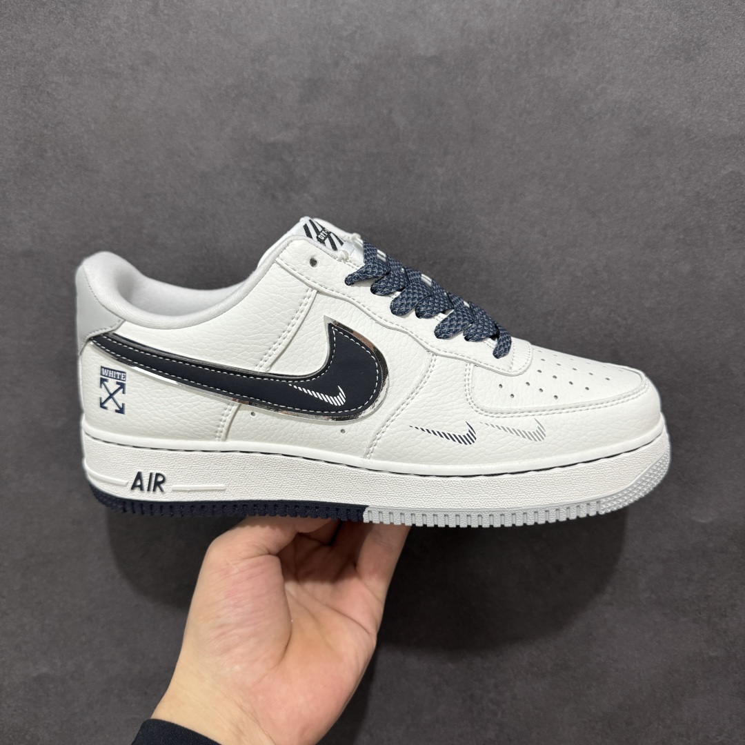 定制版Nike Air Force 1 Low 07 x OFF-WHITE 白蓝小钩 DQ6628-158