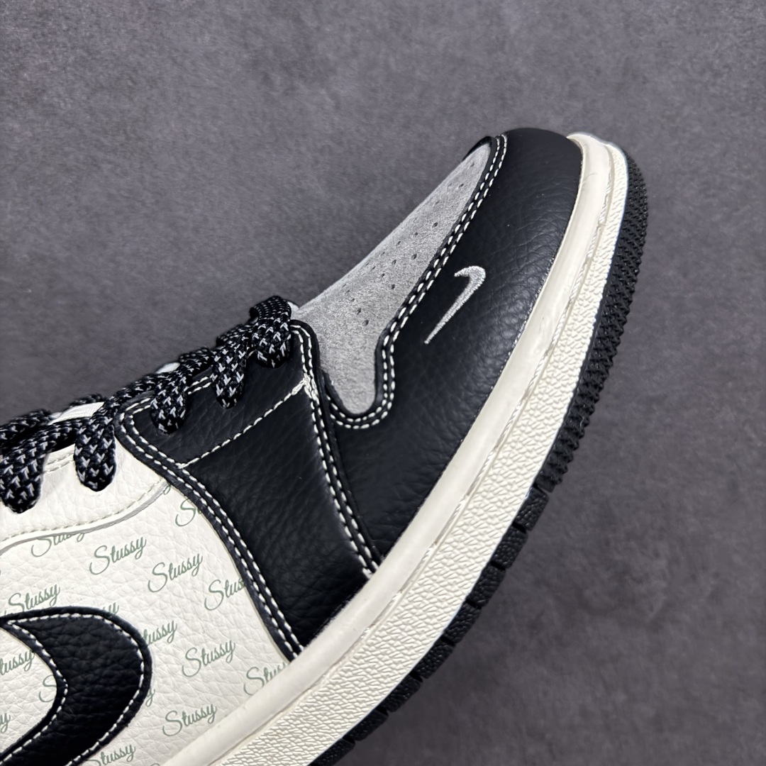 定制版Air Jordan 1 Retro Low x Stussy 黑白灰小钩 XS6086-016