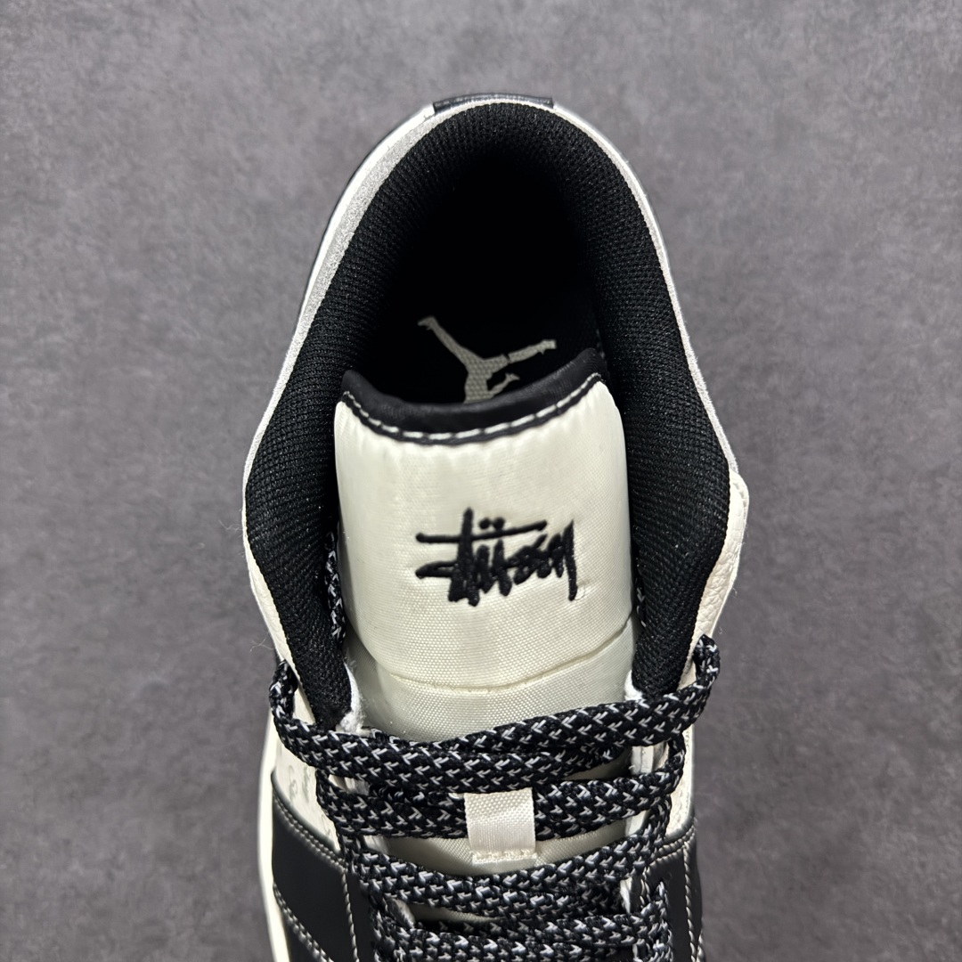 定制版Air Jordan 1 Retro Low x Stussy 黑白灰小钩 XS6086-016