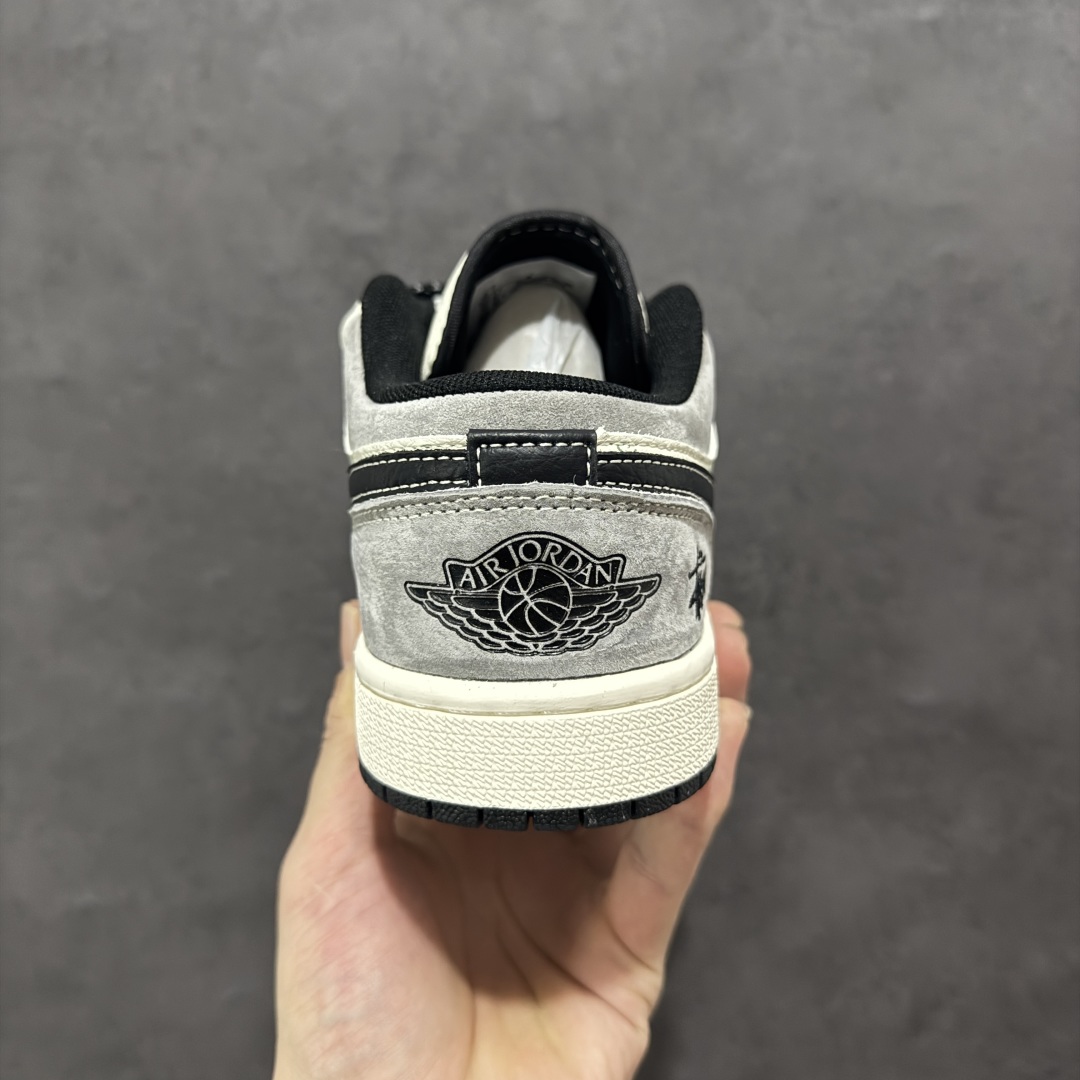 定制版Air Jordan 1 Retro Low x Stussy 黑白灰小钩 XS6086-016