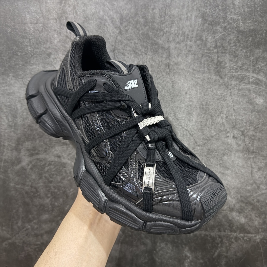 450 XA版巴黎3XL 蜘蛛侠绑带 黑色 Balenciaga巴黎世家 24ss 绑带做旧款 巴黎十代网眼潮流百搭低帮老爹鞋 黑色