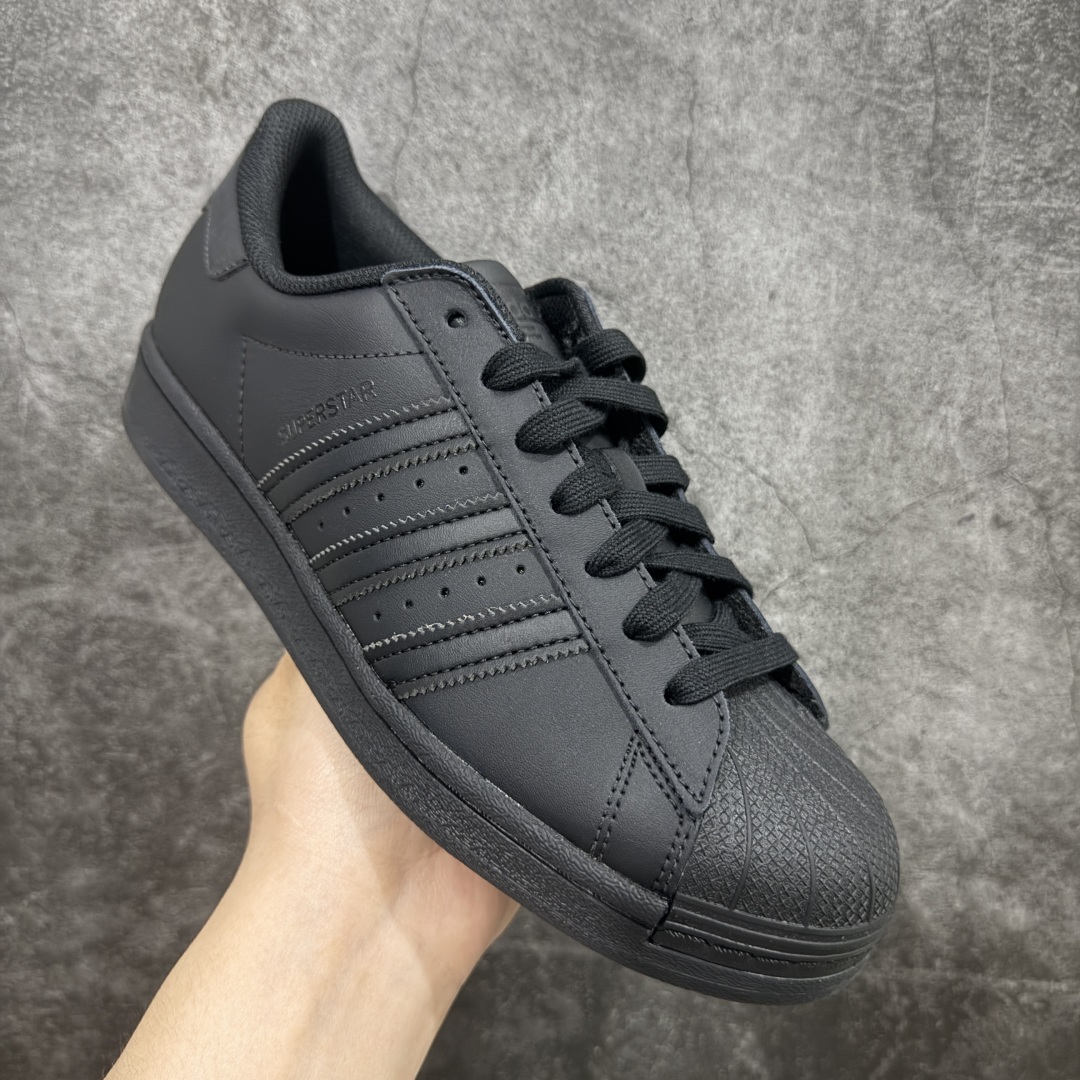 
【奥莱正品单】过验级 Adidas Original Superstar 纯黑贝壳头 EG4957

